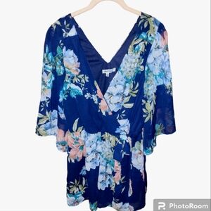 Bailey Blue* Short Romper* Blue Floral* Sz L